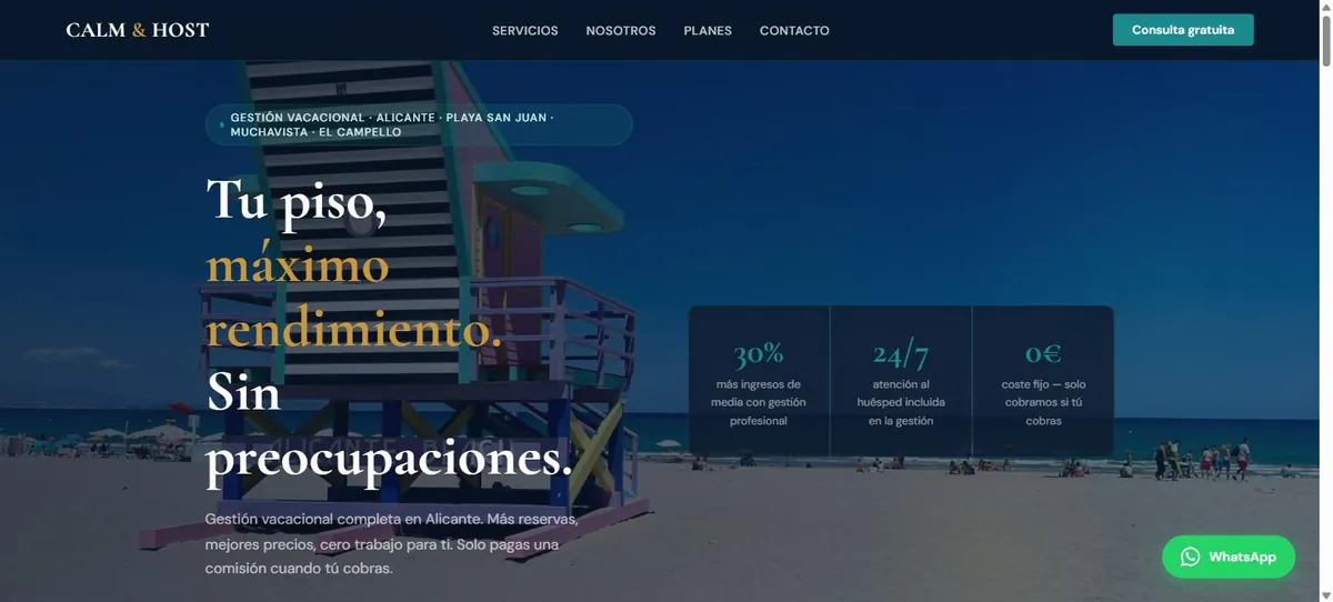 Portada de Calm & Host con la propuesta de gestión vacacional